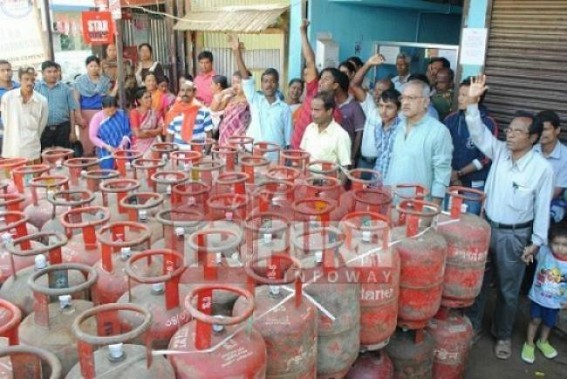 Gas bottling dropped at Bisalgarh bottling plant: Bullets stuck in mud filled roads of National Highway, says Food and Civil Supplies Director Gas bottling dropped at Bisalgarh bottling plant: Bullets stuck in mud filled roads of National Highway, says Food and Civil Supplies Director